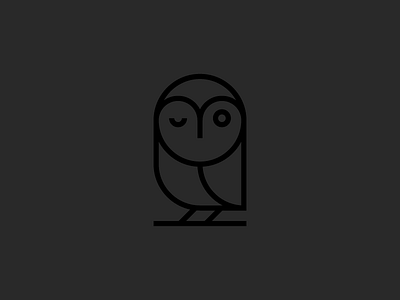 Unused Owl Mark icon identity logo owl symbol wink