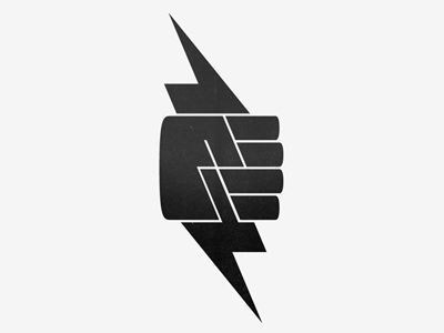 Lightning Fist identity logo design symbol