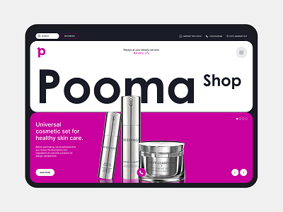 Web design Pooma Shop Page cosmetic graphic design landing ui uiux ux web