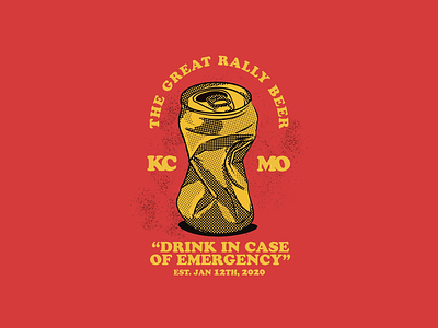 “The Great Rally of 2020” badge chiefs illustration kc lockup screenprint typography