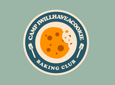 CAMP IWILLHAVEACOOKIE a.k.a. Camp Cookie badge baking branding camp chocolate cookie illustration retro typography vintage
