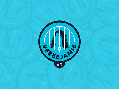 The Popcast - #FreeJamie Merch badge branding design flat identity illustration lockup merchandise podcast typography