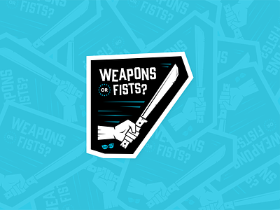 The Popcast - Weapons or Fists? Merch badge branding design flat identity illustration lockup merchandise podcast typography
