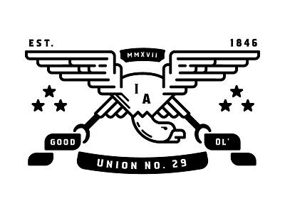 Good Ol Union 29 eagle flag iowa screenprint stars tee tshirt