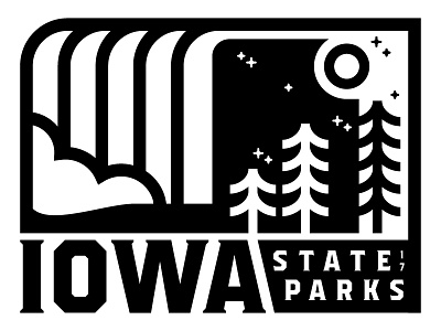 Iowa State Parks Ft. Ledges camping iowa moon national parks nature screen print stars state parks trees water