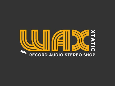 Wax Xtatic Records bolt lightning record retro shop typography vinyl