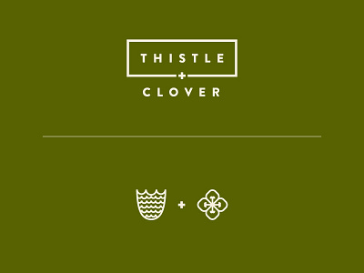 Thistle And Clover Logo Work badge branding clover collateral flower identity illustration lock up logo thistle typography