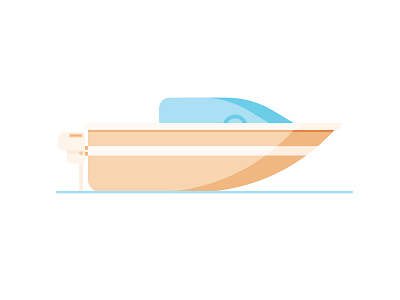 Super Speeder WIP boat flat icon illustration ocean sea speed boat spot illustration waves