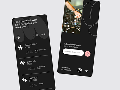 Daily UI #1 Subscription form concerts events form mobile party signup subscription ui webdesign