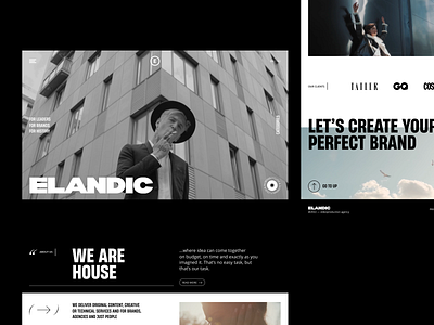 ELANDIC video production agency website main minimal page production ui ux video