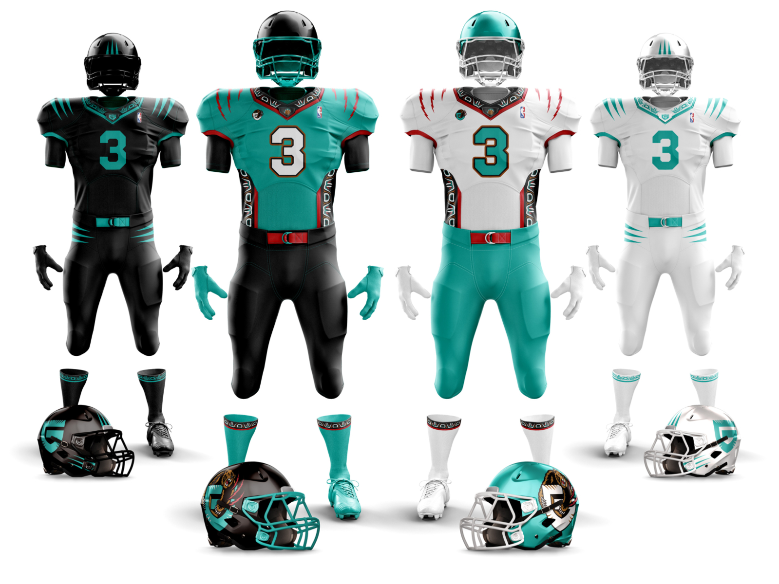 If NBA Teams played in the NFL / Retro edition by Stefan Vasilev