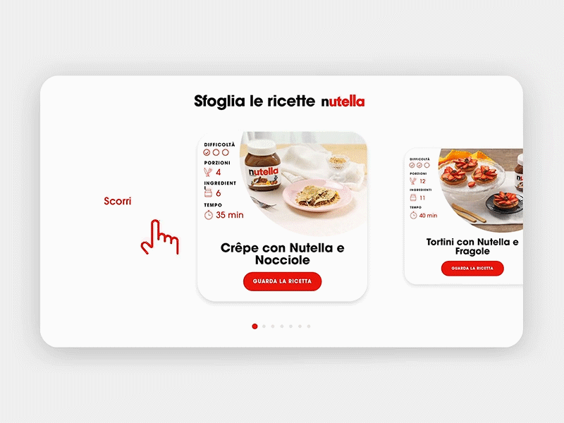 Nutella Recipe Totem — UI animation app design flat graphic design minimal ui ux web website