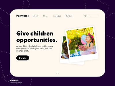 Charity landing page