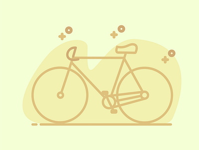 Monoline Bicycle with a simple colour bicycle design flat flat design illustration monochrome monoline wonderful