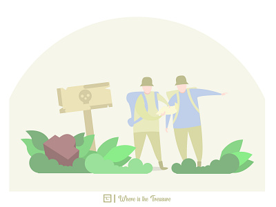 Illustration 06 branding design flat flat design holliday illustration island treasure wonderful