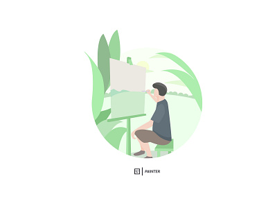 Illustration 08 branding design flat flat design green illustration jungle logo paint painter wonderful