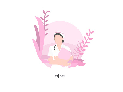 Illustration 09 branding design flat flat design hospital illustration logo nurse pink wonderful