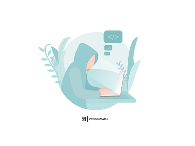 Illustration 11 branding design flat flat design illustration monochrome programmer wonderful