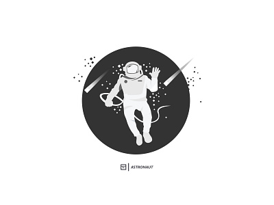 Illustration 12 astro astronaut branding darkmode design flat flat design illustration logo monochrome moon planet space wonderful