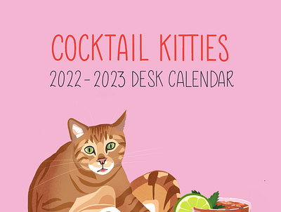 Cocktail Kitties Desk Calendar animals calendar cat cocktail drink gift illustration product retail