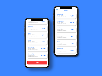 payments screen design for payroll app