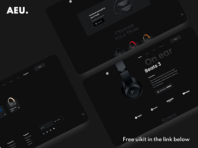 Beatsby Dre Free Landing page UIKIT 15 screens app design figma landing page mobile ui ux web