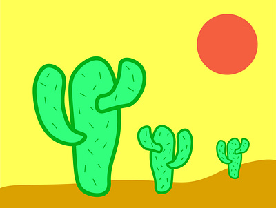 cactus branding cactus design graphic illustration illustrator landscape illustration stayhome