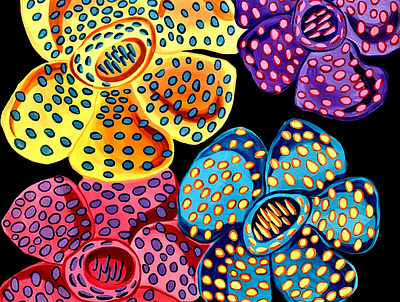Rafflesia abstract acrylicpainting art artist artwork coronavirus design drawing painting pattern stayhome textile vibrant color weekly warm up