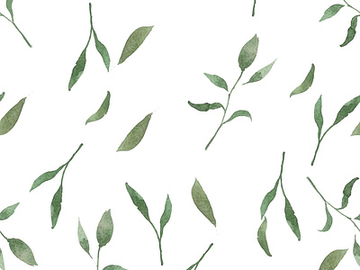 Handdrawn watercolour seamless pattern 'leaves'