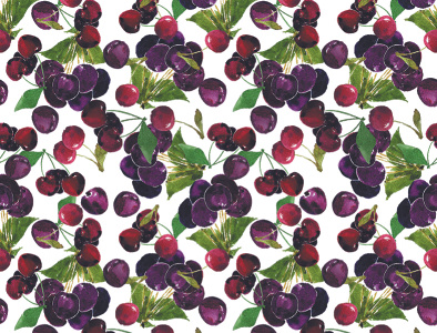 watercolor pattern handdrawn berries cherry cherry pattern fabric design handdrawn pattern seamless sweet cherry watercolour