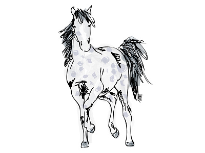 Sargeant Pepper horse illustration spotted