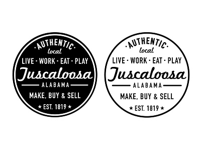 Authentic Local Tuscaloosa alabama buy circle eat live local make play seal sell ttown work