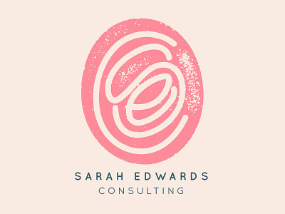 Consulting Logo branding effect hand hand drawn initials lettered letters pink pink logo sans sanserif stamp stamped