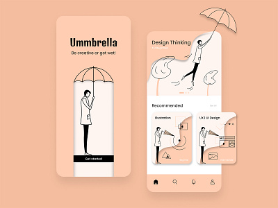 Course App Design - Ummbrella app app design branding clean course app creative design illustration ios minimal mobile app simple ui umbrella ux