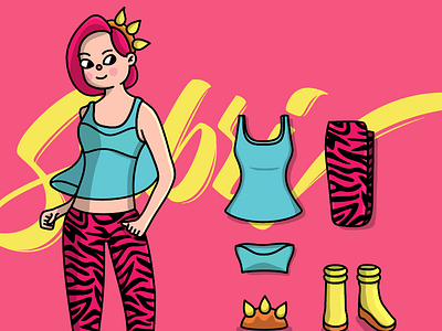 Babitas Fashion animalprint boat calligraphy character characterdesign illustration pants pink