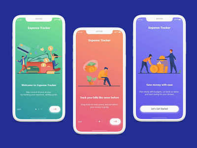 expense tracker onboarding experience app appdesign budget tracker app expense tracker mobile app mobile ui ux