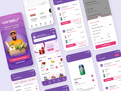 Conektr B2C mobile app design grocery app mobile app mobile ui mobile ux ui ux design