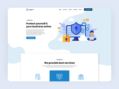 Layer 7 Landing Page Design homepage it security landing page design ui design web design
