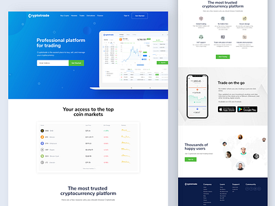 Crypto Currency Landing Page Design crypto trade cryptocurrency landing page design ui design webdesign website design