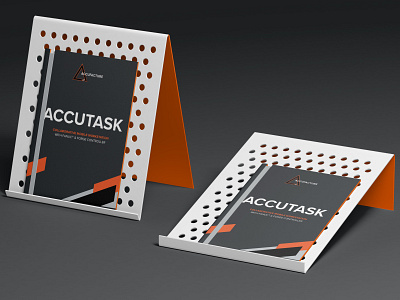 Manufacturing - AccuTask for Accufacture, Brochure Display booklet branding brochure cover cover design design layout logo manufacturing mockup robotics typography