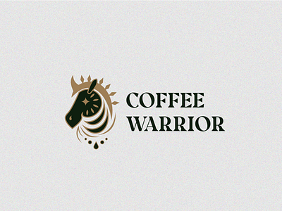 Coffee Warrior aesthetic animal brand branding coffee graphic design green horse logo