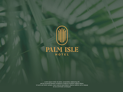 Palm Isle Hotel aesthetic beach branding clean design dynapix graphic design green hotel illustration logo logo design luxury minimal palm palm tree tree vector