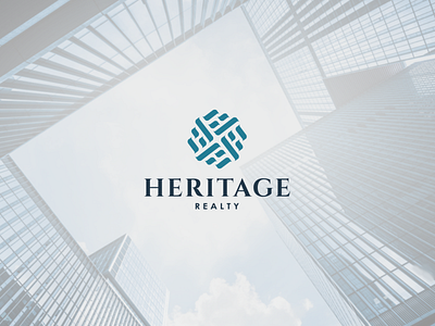 Heritage Realty aesthetic apartements blue branding building business clean design dynapix graphic design h logo heritage hh house logo minimal mortgage property real estate realty