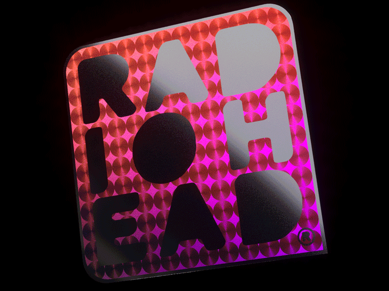 3D Holographic Sticker Test 2 - RADIOHEAD® 3d 3d art c4d cinema4d foil holo hologram holograph holographic holographic foil holographic sticker holography octane render radiohead sticker sticker design stickers