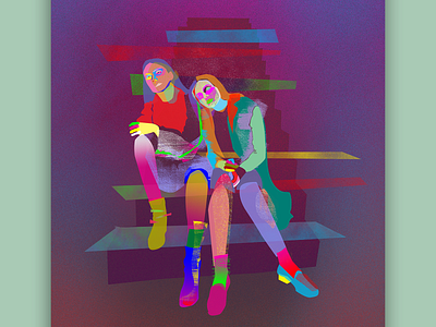 Just the two of us... digital art digital illustration female illustration portrait surealism