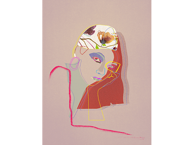 Sabinnah abstract expressionism art digital illustration female illustration portrait