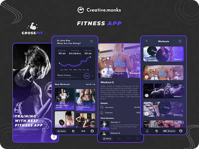 Fitness App 3d animation branding design flat graphic design illustration logo minimal motion graphics ui ux vector website