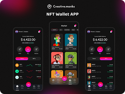 NFT Wallet Application branding design flat illustration logo minimal ui ux vector website