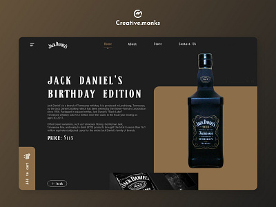 Jack Daniel's Birthday Edition Whiskey Lending Page branding design flat illustration logo minimal ui ux vector website