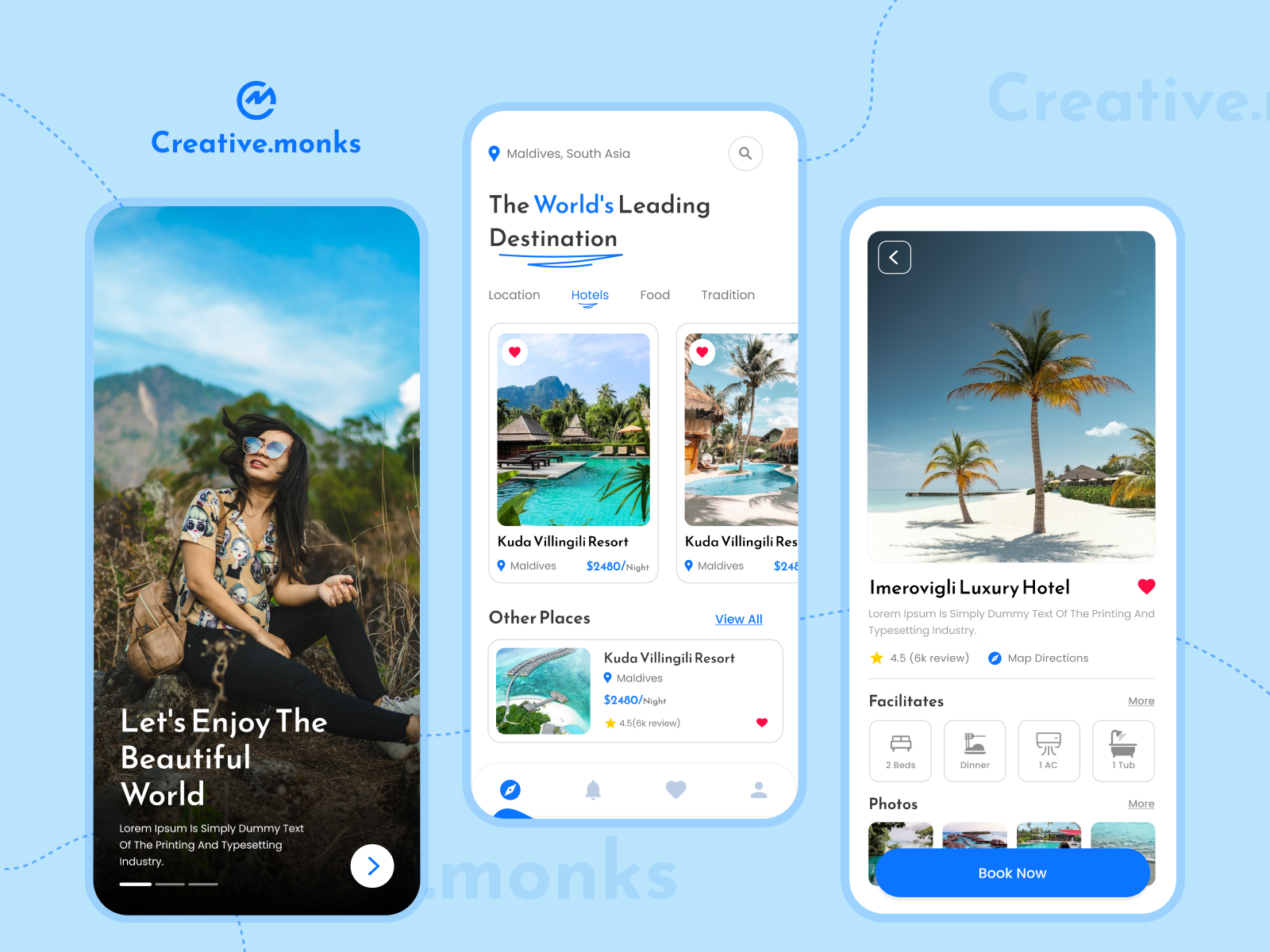 Travel App Design by Kartik Patel on Dribbble